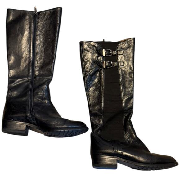 Miz Mooz Chaminade Black Leather Knee High Riding Boots Size 7.5 - Picture 6 of 8